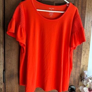 Nine West Bright Red Short Sleeve Top